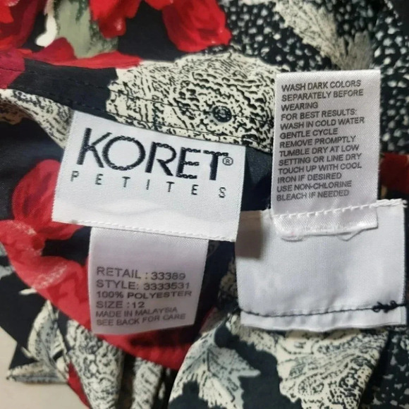 Vintage Koret petites 12 red/black/white 2 pcs‎ skirt + blouse set - Picture 7 of 7